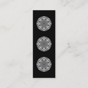 Carte De Visite Mini Modèle rond décoratif noir et blanc