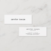 Carte De Visite Mini Modèle simple moderne élégant script libre (Devant / Derrière)