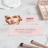 Carte De Visite Mini Modern Blush Pink Script Font Makeup Artist Photo