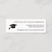 Carte De Visite Mini Modern Casual black white name card graduation (Dos)