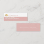 Carte De Visite Mini Modern Dusty-Pale-Pink Small Logo (Devant / Derrière)
