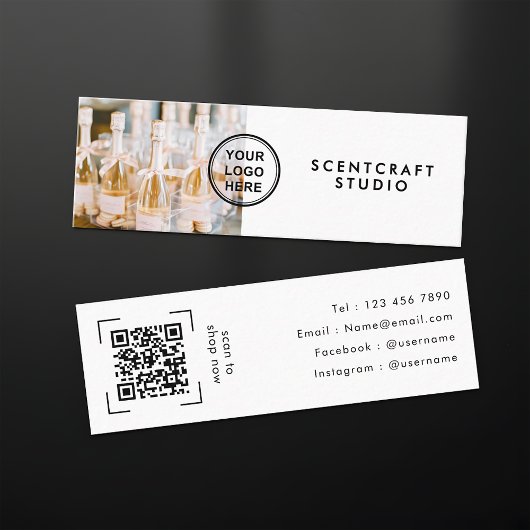 Carte De Visite Mini Modern Ecommerce Online Store QR Code 
