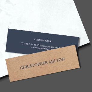 Carte De Visite Mini Modern Elegant Blue Printed Kraft Paper Consultant