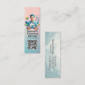 Carte De Visite Mini Modern House Cleaning Maid Service Housekeeping (Devant / Derrière)