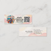 Carte De Visite Mini Modern House Cleaning Maid Service Housekeeping (Devant / Derrière)