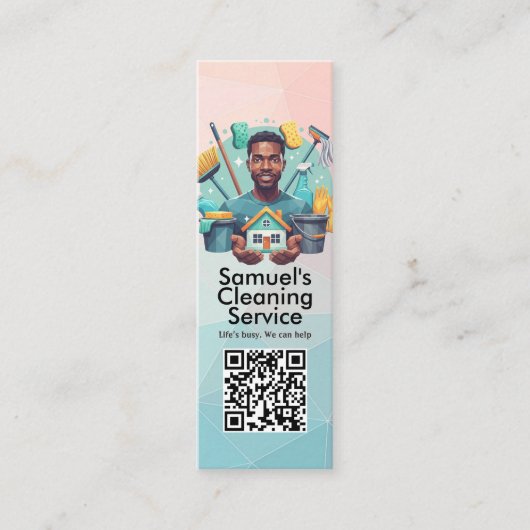 Carte De Visite Mini Modern House Cleaning Maid Service Housekeeping (Devant)