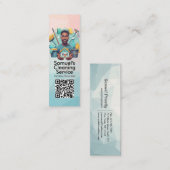 Carte De Visite Mini Modern House Cleaning Maid Service Housekeeping (Devant / Derrière)