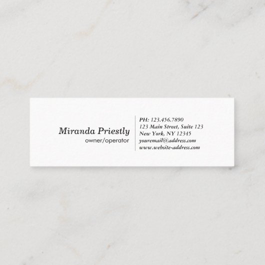 Carte De Visite Mini Modern House Cleaning Maid Service Housekeeping (Dos)