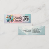 Carte De Visite Mini Modern House Cleaning Maid Service Housekeeping (Devant / Derrière)