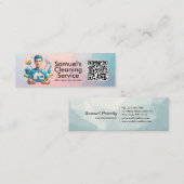 Carte De Visite Mini Modern House Cleaning Maid Service Housekeeping (Devant / Derrière)