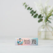 Carte De Visite Mini Modern House Cleaning Maid Service Housekeeping (Debout devant)