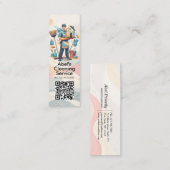 Carte De Visite Mini Modern House Cleaning Maid Service Housekeeping (Devant / Derrière)