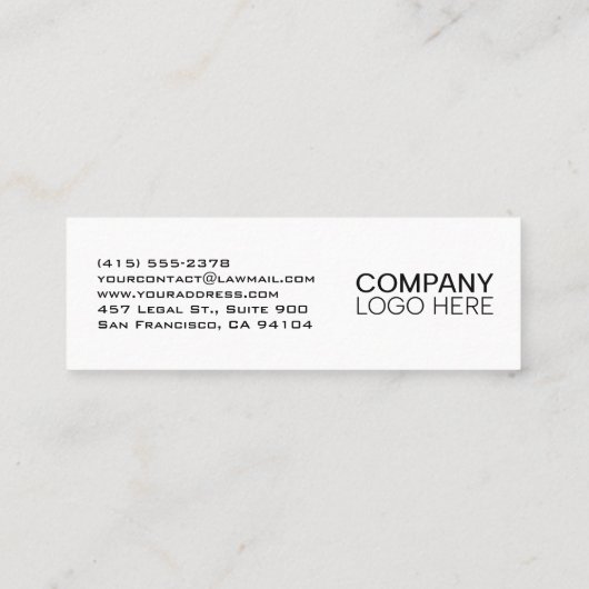 CARTE DE VISITE MINI MODERN LINE MONOGRAM  BUSINESS LOGO  (Dos)