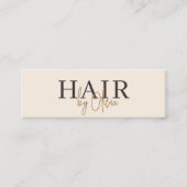 Carte De Visite Mini Modern Neutral Beige QR Code Hair Stylist (Devant)