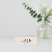 Carte De Visite Mini Modern Neutral Beige QR Code Hair Stylist (Debout devant)
