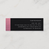 Carte De Visite Mini Modern Pink Metallic Panel & Black Leather (Dos)