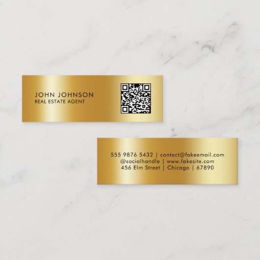 Carte de visite mini moderne avec QR Code (Devant / Derrière)