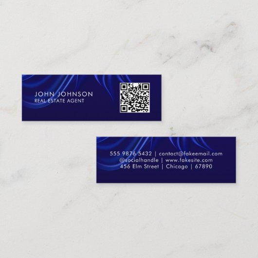 Carte de visite mini moderne avec QR Code (Devant / Derrière)