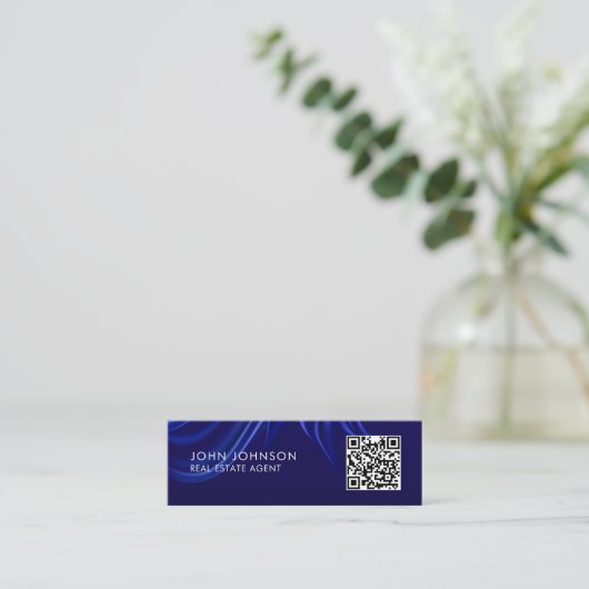 Carte de visite mini moderne avec QR Code (Debout devant)