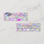 Carte De Visite Mini Moderne Chic Bokeh, Fille Face, Maquillage (Devant / Derrière)