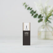 Carte De Visite Mini Moderne Chic Ciseau foncé Styliste de cheveux (Debout devant)