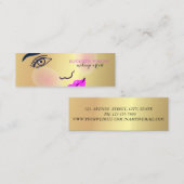 Carte De Visite Mini Moderne Chic Gold, Fille Face, Maquilleur (Devant / Derrière)