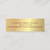 Carte De Visite Mini Moderne Chic Or, Lèvres Rouges, Maquilleur (Dos)