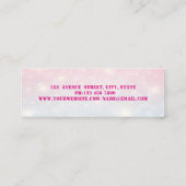 Carte De Visite Mini Moderne Chic Professionnel ,Lèvres, Bokeh (Dos)