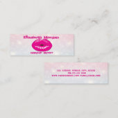 Carte De Visite Mini Moderne Chic Professionnel ,Lèvres, Bokeh (Devant / Derrière)