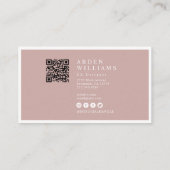 Carte De Visite Mini moderne Code QR professionnel simple Photo (Dos)