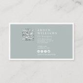 Carte De Visite Mini moderne Code QR professionnel simple Photo (Dos)