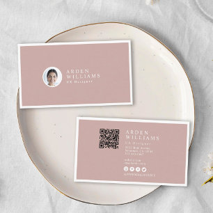 Carte De Visite Mini moderne Code QR professionnel simple Photo