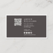 Carte De Visite Mini moderne Code QR professionnel simple Photo (Dos)