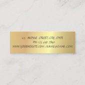 Carte De Visite Mini Moderne Design Professionnel Élégant Or, Gratuit (Dos)