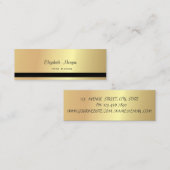 Carte De Visite Mini Moderne Design Professionnel Élégant Or, Gratuit (Devant / Derrière)