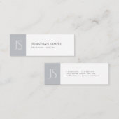 Carte De Visite Mini Moderne élégant chic monogramme tendance Plain (Devant / Derrière)