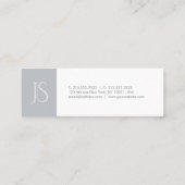 Carte De Visite Mini Moderne élégant chic monogramme tendance Plain (Dos)