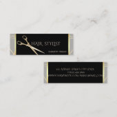 Carte De Visite Mini Moderne Elégant Design Gray Géométrique, Ciseaux (Devant / Derrière)