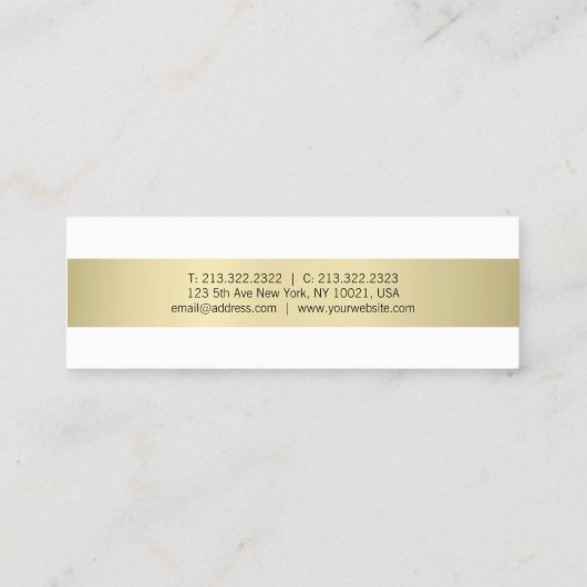 Carte De Visite Mini Moderne Élégant Design simple Design tendance Plai (Dos)