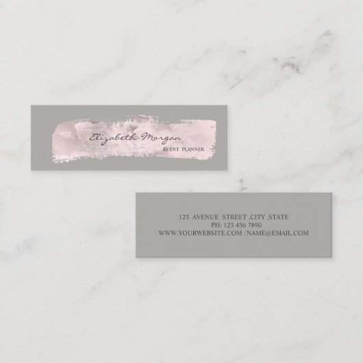 Carte De Visite Mini Moderne Élégant Design Simple, Peinture Stroke (Devant / Derrière)
