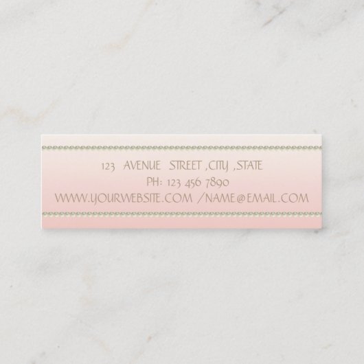 Carte De Visite Mini Moderne Élégant Design Simple, Perles (Dos)