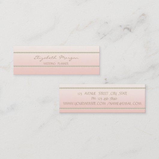 Carte De Visite Mini Moderne Élégant Design Simple, Perles (Devant / Derrière)