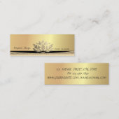 Carte De Visite Mini Moderne élégant élégant Lotus Or (Devant / Derrière)