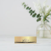 Carte De Visite Mini Moderne élégant élégant Lotus Or (Debout devant)