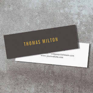 Carte De Visite Mini Moderne Elegant Grey Jaune Consultant Réseau