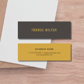 Carte De Visite Mini Moderne Elegant Grey Jaune Consultant Réseau