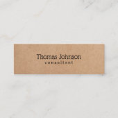 Carte De Visite Mini Moderne Élégant IMPRIMÉ Kraft Grey Consultant (Devant)