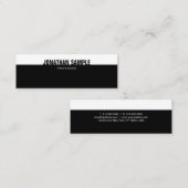 Carte De Visite Mini Moderne Elégant noir blanc Modèle Creative B&W (Devant / Derrière)