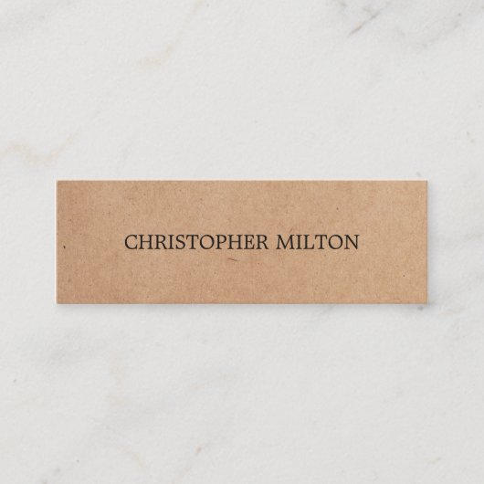 Carte De Visite Mini Moderne Elégant noir Faux Kraft Consultant en papi (Devant)