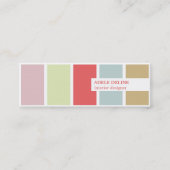 Carte De Visite Mini Moderne Élégant Pastel Stripes Designer d'intérieu (Devant)